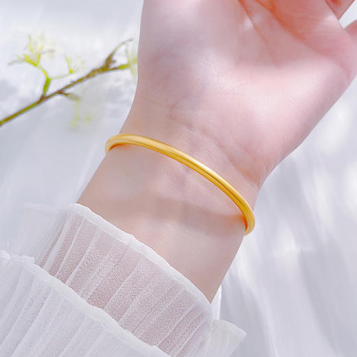 【限时克减150元】足金999 #电商超轻  #标重  古法空心长长久久素圈手镯（面宽约3-3.4mm）(AUGFSZ00001-4)（预售产品下单后不退款不退货不换货不补差价） 商品图0