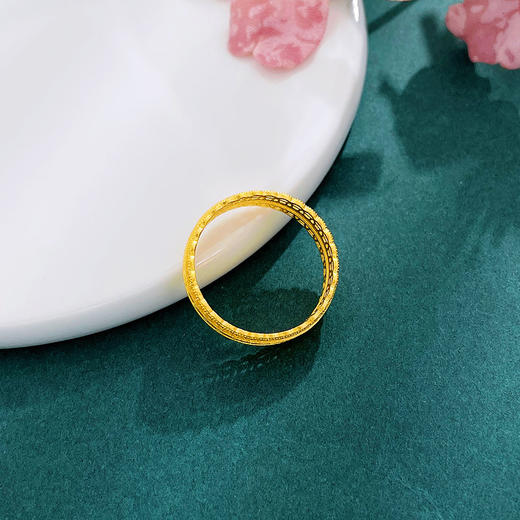【限时克减150元】足金999 #固口戒指 #招财进宝 5G黄金实心财源广进铜钱造型腰缠万贯古风编织纹金币圈戒(BE5GJZ00211)预售产品下单后不退款不退货不换货不补差价 商品图2