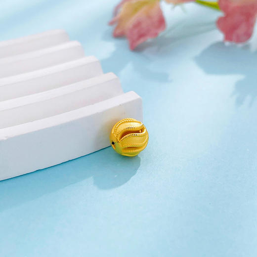 【限时7.5折】【定价黄金】足金 【精品】3D硬金镂空波纹手串配件Diy手串配件(AR3DSC00190)补差价）补差价）预售产品下单后不退款不退货不换货不补差价 商品图1