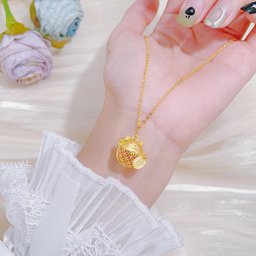 【限时克减150元】足金999.99 #招财进宝 【精品】五9黄金镂空花丝千万两萌宠转运铜钱造型招财猫调节套链(BFWJTL00044)预售产品下单后不退款不退货不换货不补差价 商品图3