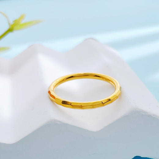 【限时克减150元】足金999 #CNC 5G黄金空心固口戒指多刻面女戒(BE5GJZ00217)（预售产品下单后不退款不退货不换货不补差价 商品图2