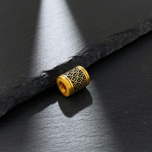 【限时7.5折】【定价黄金】足金 #电黑金 3D硬金电黑金如意花转运珠Diy手串配件(V3DSC00448) 商品图1