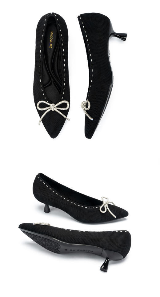 「建议选大一码」2025新款Malove MZ 法式优雅系列 蝴蝶结/水钻/小猫跟 王妃鞋不累脚（个别款式15天内发货） 商品图6