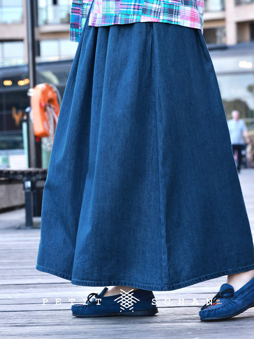 PETIT SCHAN小闪 CLO#786 windancer 风舞者 莱赛尔打揽轻薄牛仔半身裙 商品图0