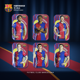 【官方正版】巴塞罗那俱乐部丨巴萨球员方形吧唧徽章马口铁球迷周边