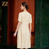 佐尔美夏季新款新中式国风时尚气质100%桑蚕丝连衣裙女M42LS42 商品缩略图4