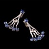 独角鹿西洋古董 19世纪美国出品装饰艺术风格枝形吊灯造型白金镶嵌蓝宝石及钻石耳坠一对 商品缩略图2