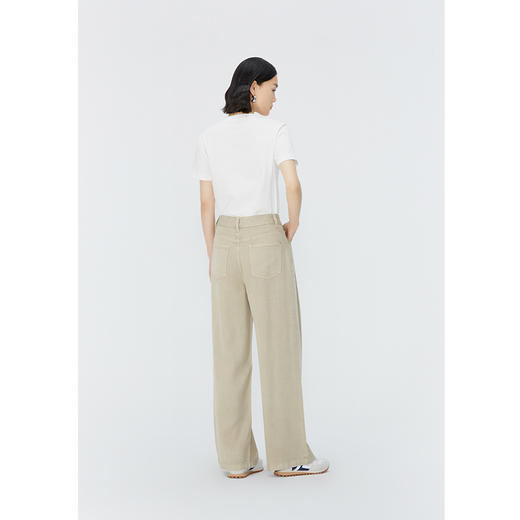 NEELLY纳俪商场同款夏新款莱赛尔高腰垂感直筒裤女宽松百搭阔腿裤N25044H04576 商品图3