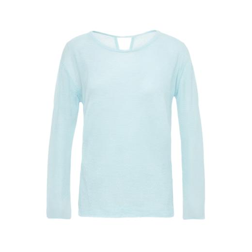 VICTORIA&VERA春季“懒人双面穿”雾蓝微透冰丝裸感针织衫长袖正反两穿春夏通勤显瘦心机装 商品图7