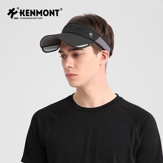 【代发】卡蒙KENMONT速干跑步防晒帽伸缩帽檐防紫外线高尔夫空顶帽成人款6116 商品图5