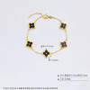 【限时克减150元】足金999  #CNC #低温珐琅 【精品】5G黄金实心双面茶黑玑镂珐琅柿蒂纹幸运草五花调节手链(AU5GSL00016-2)（预售产品下单后不退款不退货不换货不补差价） 商品缩略图3