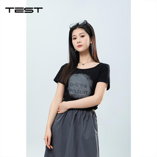 夏上新时尚字母印花镂空背设计感T恤1252047 商品图0