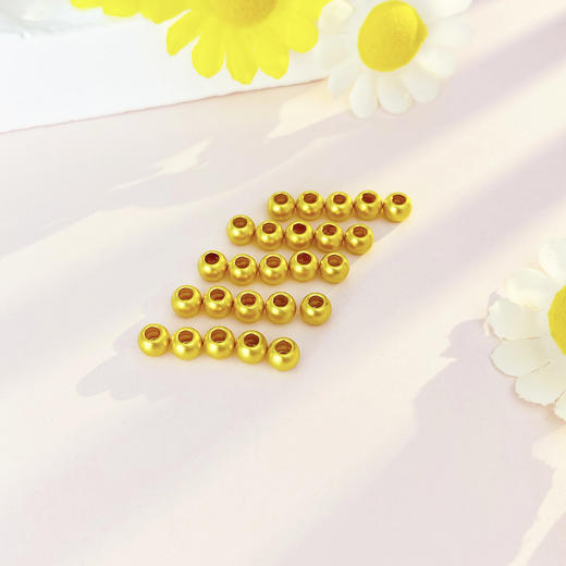 【限时7.5折】【定价黄金】足金 #电商超轻 3D硬金转运金珠手串配件3D散珠Diy手串配件/25件【无成色字印】(AK3DSC00006-2)（预售产品下单后不退款不退货不换货不补差价） 商品图1