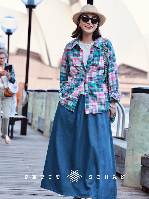 PETIT SCHAN小闪 CLO#786 windancer 风舞者 莱赛尔打揽轻薄牛仔半身裙 商品图3