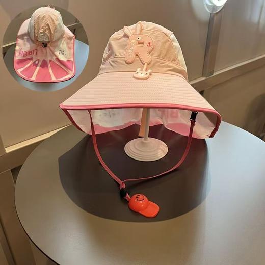 大帽檐儿童防晒帽 夏季宝宝帽子遮阳帽 男童女童渔夫帽太阳帽披肩帽 商品图4