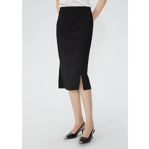 NEELLY纳俪商场同款夏季新款高腰直筒显瘦一步裙女法式高级感半裙N25044E04577 商品图1