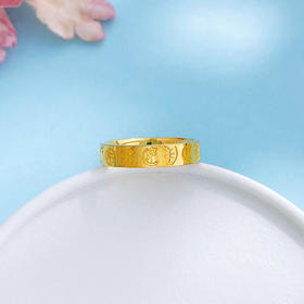 【限时克减150元】足金999 #复古风 #CNC 5G黄金空心克罗心十字架复古潮流固口圈戒(BE5GJZ00170)（预售产品下单后不退款不退货不换货不补差价