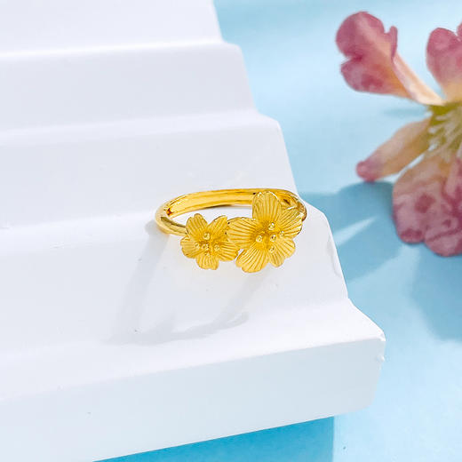 【限时克减150元】足金999.9 #招桃花 #婚庆 【精品】活口戒指桃花樱花繁花似锦花卉女戒今生相守幸福花婚嫁女戒花形活口女戒(JZ00903)（预售产品下单后不退款不退货不换货不补差价） 商品图1