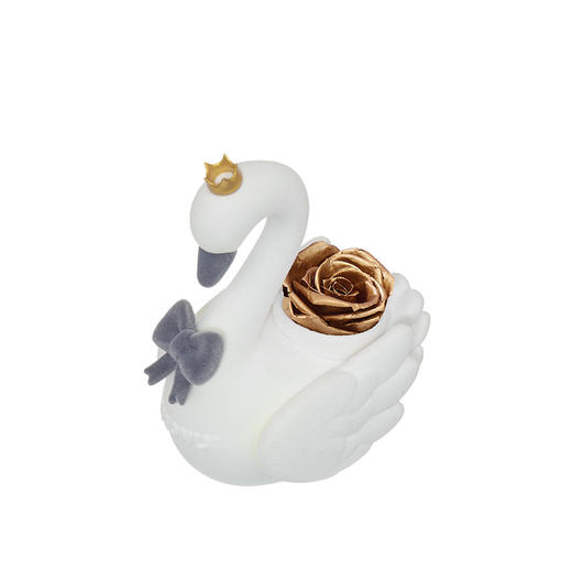 ROSEONLY诺誓 永生玫瑰 公仔系列 斯威娜天鹅 粉色金色 送朋友 情人节礼物 商品图6