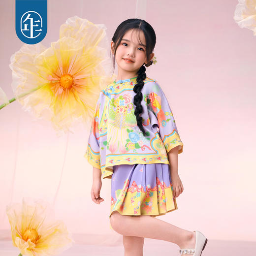 【年衣】童装新中式唐装马面裙套装2025春夏新款汉服儿童古装如鱼得水中式套装 商品图4