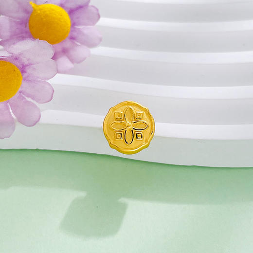 【限时7.5折】【定价黄金】足金 【精品】3D硬金空心郁金香圆形手串配件(AU3DSC00002)（预售产品下单后不退款不退货不换货不补差价） 商品图1