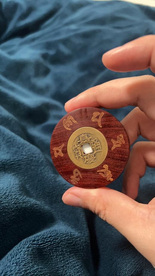 檀木太ji八卦转转旋转八卦手把件盘玩解压玩具 商品图11