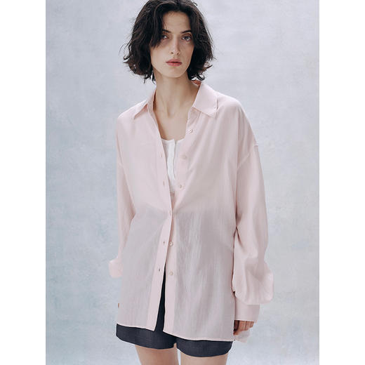 UMILAB【荏苒】莱赛尔亚麻透气舒爽 低饱和度春夏廓型衬衫H1262M 商品图2