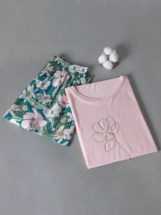 【粘纤梭织】SCHIESSER德国舒雅女士短袖短裤上衣棉莫 裤子100%粘纤套装31/24791H 商品图3