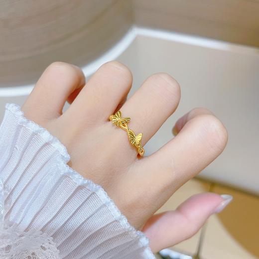 【限时克减150元】足金999 #比翼双飞   5G黄金镂空活口戒指相恋蝶福运蝴蝶圈戒(AG5GJZ00273)（预售产品下单后不退款不退货不换货不补差价） 商品图3