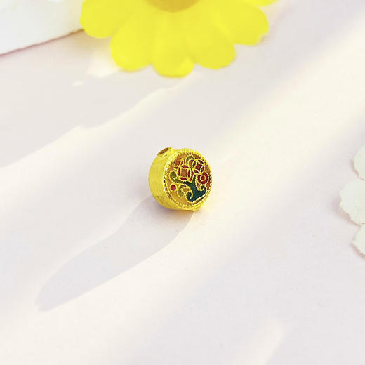 【限时7.5折】【定价黄金】足金 #高温珐琅 古法空心高温烧蓝高温珐琅发财树Diy手串配件(AKGFSC00482)预售产品下单后不退款不退货不换货不补差价 商品图2