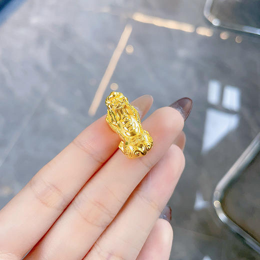 【限时7.5折】【定价黄金】足金999 #超轻 古法空心元宝招财纳福貔貅手串配件Diy吊坠手串配件(YQGFSC00190)预售产品下单后不退款不退货不换货不补差价 商品图3