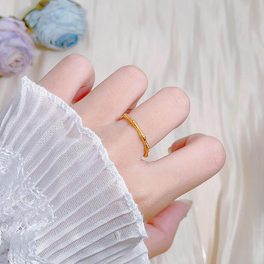 【限时克减150元】足金999.9 【精品】实心固口戒指节节高升竹节固口圈戒(JZ00946)（预售产品下单后不退款不退货不换货不补差价（预售产品下单后不退款不退货不换货不补差价 商品图0