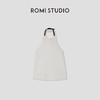 ROMI STUDIO“轻礼服”斜纹轻薄西装料立体剪裁挂脖白色背心D3220 商品缩略图0