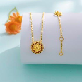 【限时克减150元】足金999 #时来运转 #CNC 【精品】5G黄金镂空影底可转动转韵·时光风车圆形调节套链(BN5GTL00005)（预售产品下单后不退款不退货不换货不补差价