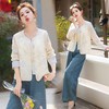 HR YWY8995小香风蕾丝重工刺绣薄外套洋气防晒衣外搭开衫 商品缩略图3