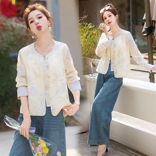 HR YWY8995小香风蕾丝重工刺绣薄外套洋气防晒衣外搭开衫 商品图3