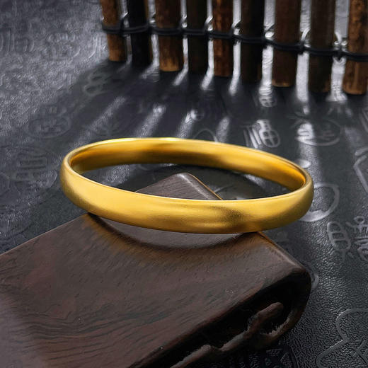 【限时克减150元】足金999.9 #超轻 古法空心固口手镯光圈轮胎素圈手镯（面宽约7.8-8.2mm，厚约3.2mm）(ANWGFSZ00862)预售产品下单后不退款不退货不换货不补差价 商品图1