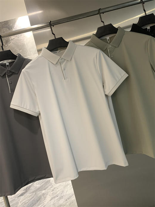 冷感速干科技！2025速干夏季吸湿排汗自带凉感净色短袖POLO衫男款 商品图7