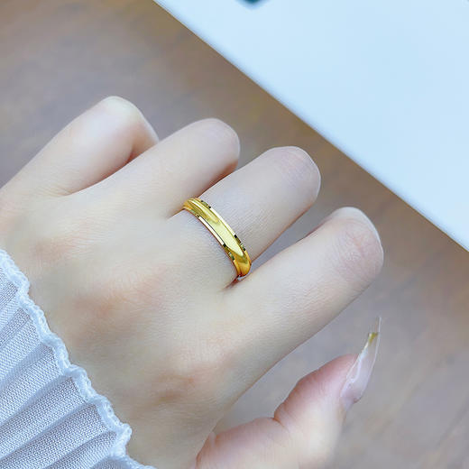 【限时克减150元】足金999 #固口戒指 #CNC 5G黄金实心固口戒指光圈戒指素圈戒指固口圈戒（面宽约3.2-3.6mm）(BE5GJZ00116)预售产品下单后不退款不退货不换货不补差价 商品图0