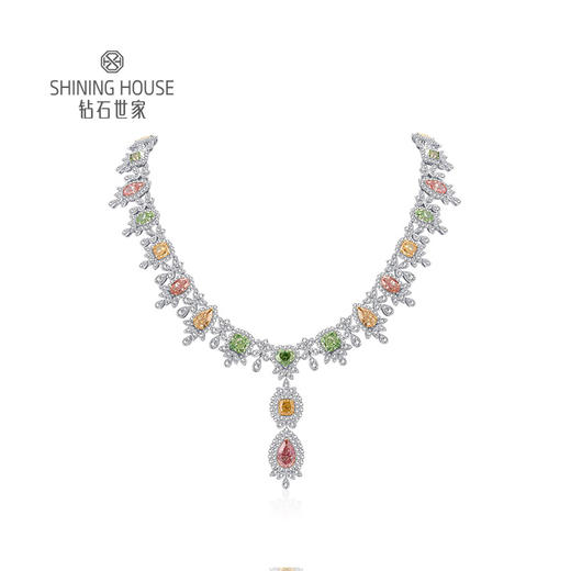 【豪华彩钻项链】钻石世家18K金钻石项链 天空之境 豪华彩钻套链  高级设计珠宝系列 商品图3