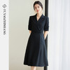 FUYAO扶摇 2025新款女神范连衣裙高级感修身显瘦国风盘扣黑色裙子 商品缩略图1