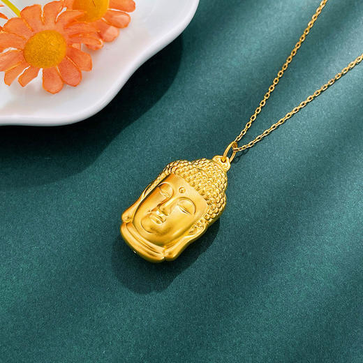 【限时克减150元】足金 #天赐鸿福 【精品】3D硬金仿古法天赐鸿福佛头吊坠佛佑平安吊坠（不含链）(YJDZ00274)（预售产品下单后不退款不退货不换货不补差价） 商品图2