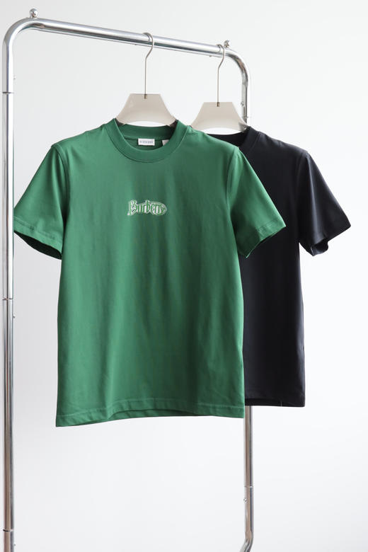 B.B. 丝光平纹 植绒字母印花 圆领短袖T恤 TX448 商品图2