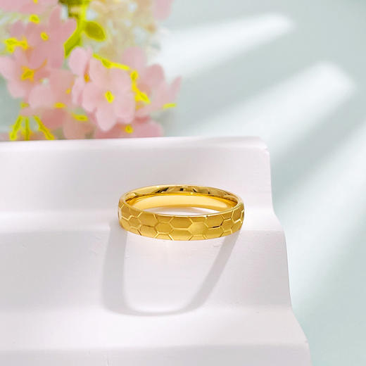 【限时克减150元】足金999 #CNC #固口戒指 5G黄金实心蛇皮纹戒指圈戒（面宽约3.4-3.8mm）(BE5GJZ00152)（预售产品下单后不退款不退货不换货不补差价 商品图1