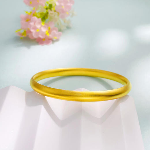 【限时克减150元】足金999 #复古风 5G黄金空心油亮光面泥鳅背素圈光圈固口手镯(BE5GSZ00006)（预售产品下单后不退款不退货不换货不补差价） 商品图1