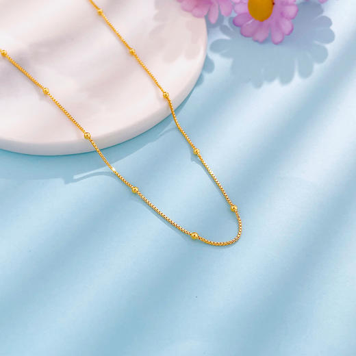 【限时克减150元】足金999 5G黄金盒仔项链不可调节机织项链（面宽约1.7-2.1mm）(BJ5GXL00104)（预售产品下单后不退款不退货不换货不补差价） 商品图1