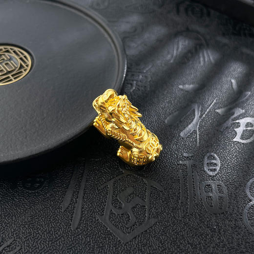 【限时7.5折】【定价黄金】足金999 #超轻 古法空心元宝招财纳福貔貅手串配件Diy吊坠手串配件(YQGFSC00190)预售产品下单后不退款不退货不换货不补差价 商品图2