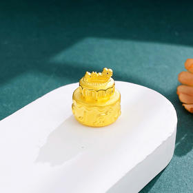 【限时7.5折】【定价黄金】足金 #礼品摆件 3D硬金空心生日蛋糕生日礼物不可旋转不可拆卸生日快乐音符蛋糕摆件(V3DBJ00009-3)（预售产品下单后不退款不退货不换货不补差价）