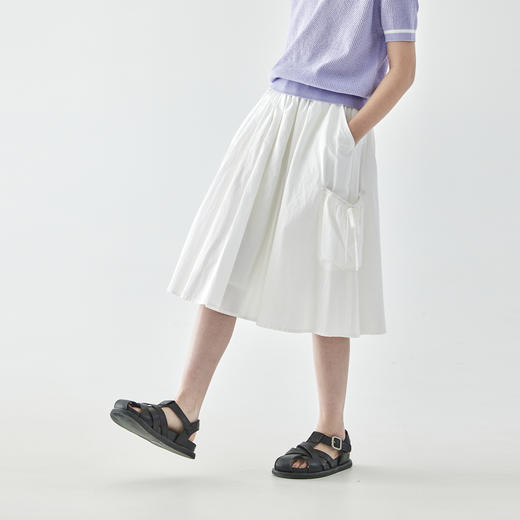 【代发】A字小白裙半身裙 棵初夏季款童装干净清爽简约女童甜美百搭裙子 商品图3