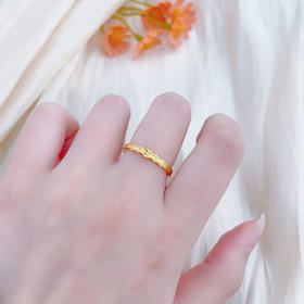 【限时克减150元】足金999.9 #招财进宝 实心镜面金招财铜钱图案固口女戒(AIJZ00151)（预售产品下单后不退款不退货不换货不补差价（预售产品下单后不退款不退货不换货不补差价